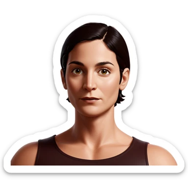 boy with black hair portrait sticker