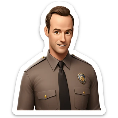 smiling police officer portrait sticker