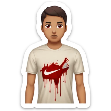 Ragazzo con la maglia della Nike e fighissimo con sangue addosso che dice Gabriele è il migliore! sticker
