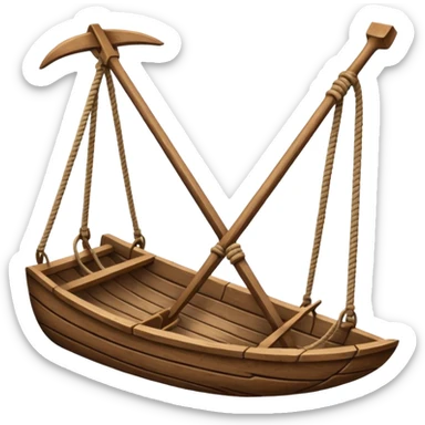 An emoji of an ancient Egyptian wooden plow with a rope handle. sticker
