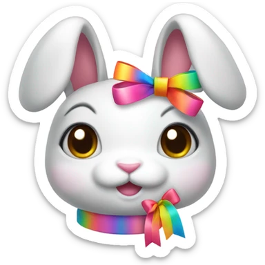 Bunny with bows sticker