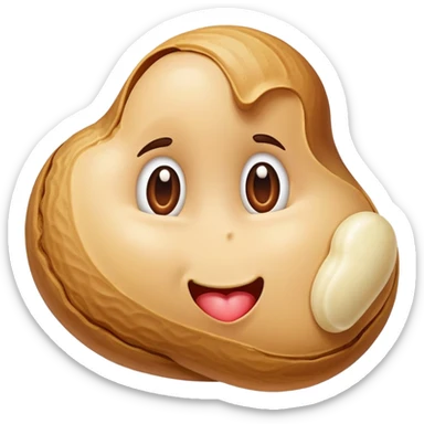 A peanut drooling with heart eyes sticker