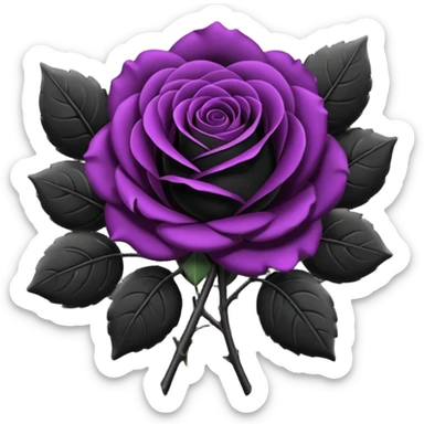 Black rose bouquet sticker