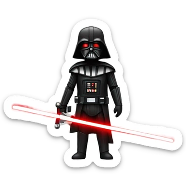 dark vador qui tien un sabre laser rouge sticker