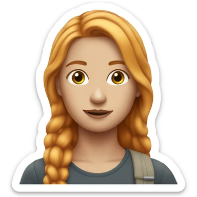 blonde girl outdoors portrait Ginger hair sticker