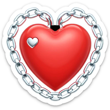 Y2K heart with chains sticker