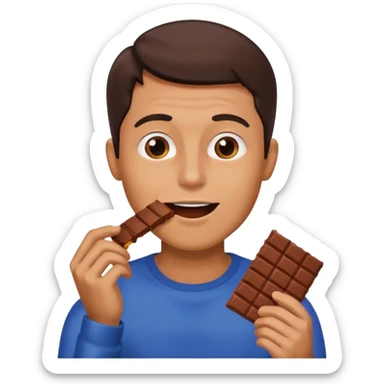 chocolate bar eating a man sticker