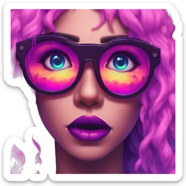 Synthwave Creeper in SNES style, oil paint, epic eyes, intricate lips, exquisite pose, beautiful, desirable, logical, Midsommar  sticker