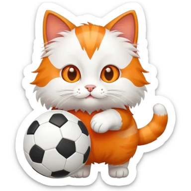A cat plays Soccer sticker