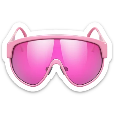 asymmetrical pink shield visor glasses, unique creative design, Y2K inspired sticker