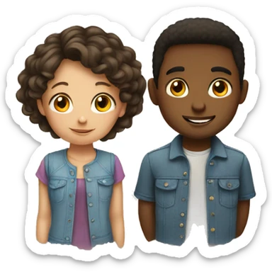 Girl and boy,best friends sticker