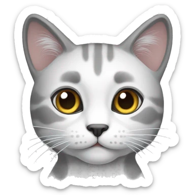 Gato gris y blanco sticker