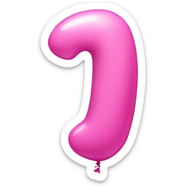 pink balloon shaped like number one sticker