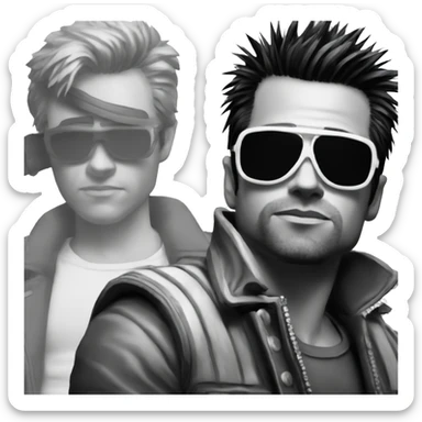Tyler Durden black and white sticker