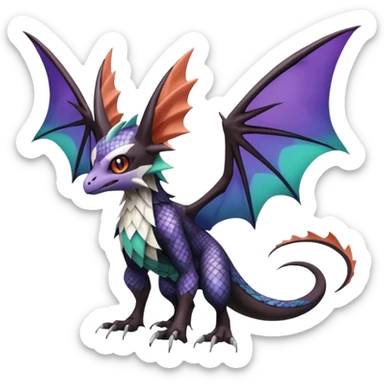 Noibat-Noivern-Silvally-Fakémon-hybrid-creature (full body)  sticker