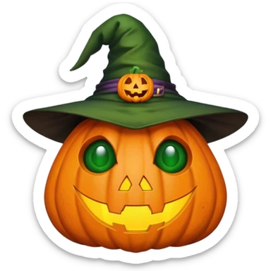 toad wearing a jack o lantern face with a hat sticker