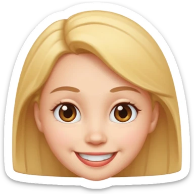 very big head and small body proportion female cartoon sticker