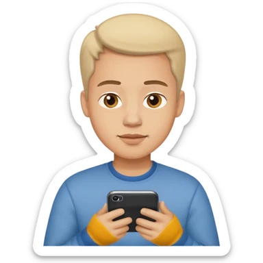 A guy scrolling on this phone sticker