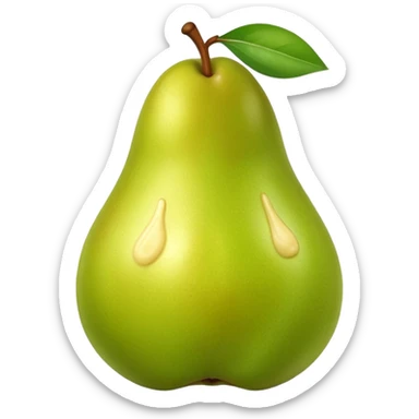 Birne mit Butter und süßen gesichg sticker