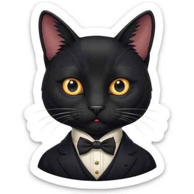 Gentleman black cat sticker