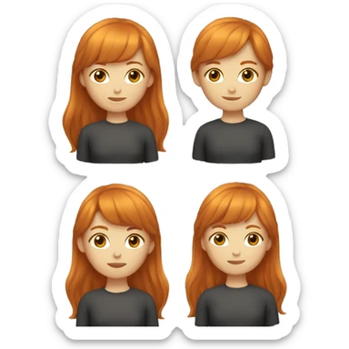 Ginger girl with bangs sticker