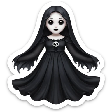 Dead ghost, black gothic style sticker