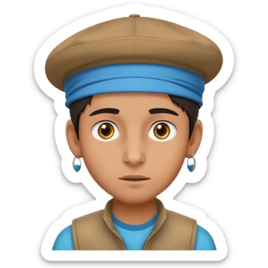  Fait un jeune indien pas trop beau avec un léger surprise un double menton et une casquette sur la tete sticker