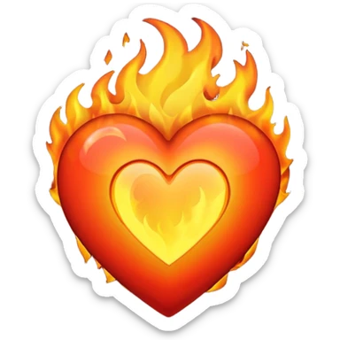 fire heart sticker