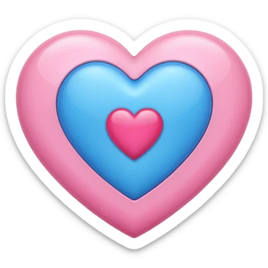 Emoji de coração azul e rosa sticker