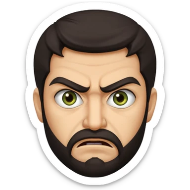 in profile, angry Iranian sticker