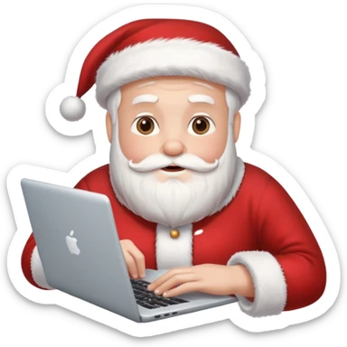 santa god with laptop, direct sticker