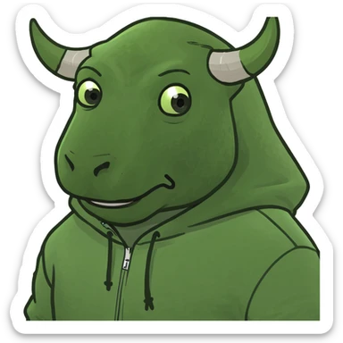 Bull wearing hoodie sticker