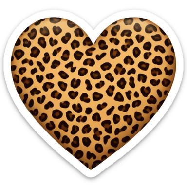 Leopard print heart sticker