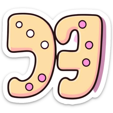 Pink alphabet cookies spelling SWICY sticker