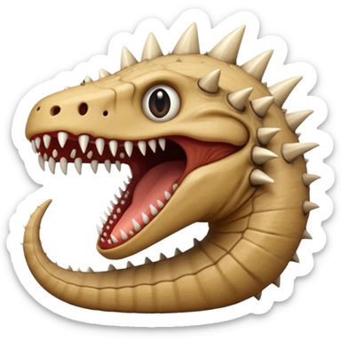 Sand worm from dune make the face a hole with long spiky teeth sticker