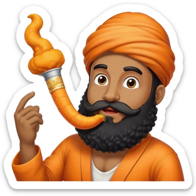 Black beard Jewish guy wearing a yamaca with Cheeto dust  sticker