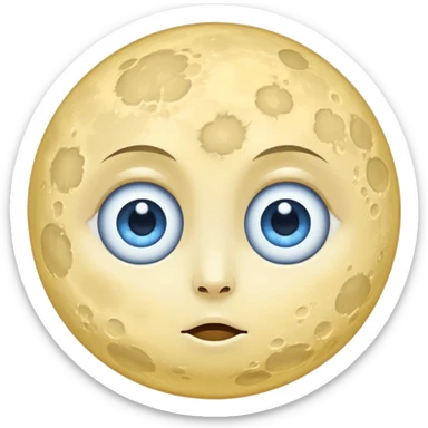 Full moon with big blue glaring eyes sticker