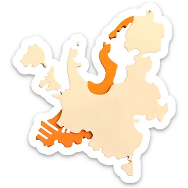 3D map of the Netherlands with distinctive shape sticker