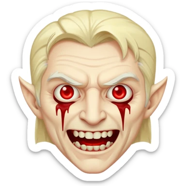 blonde old vampire man sticker