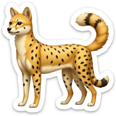 Cheetah-Dingo-Jackal-Civet-serval-shiba-inu-hybrid, full body sticker