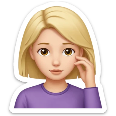 girl tucking hair behind her ear sticker