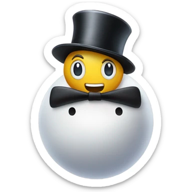 Bowling Ball wearing a top hat sticker