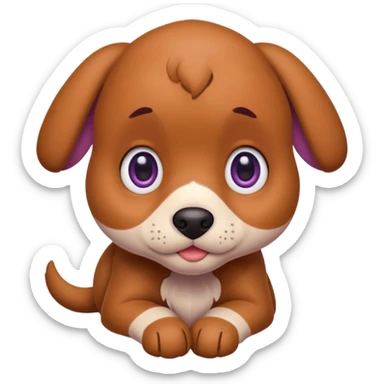 Grape with big puppy eyes  sticker