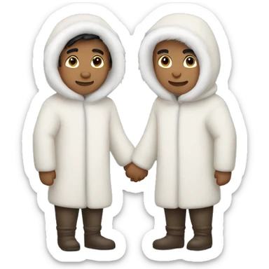 2 male Eskimo holding hands sticker