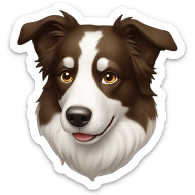 Border collie white with light brown spots and pointy ears sticker