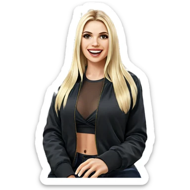 smiling blonde girl portrait sticker