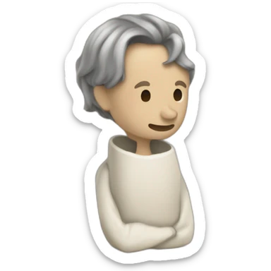 Quelq'un entrain de réviser un cahier d'histoire sur un lit sticker