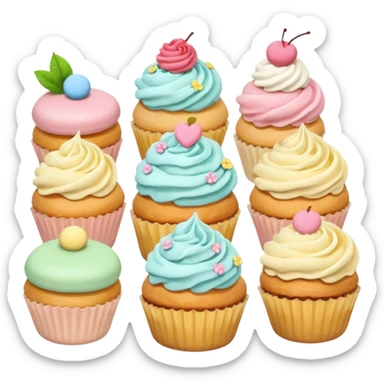tea party pastries pastel colors sticker