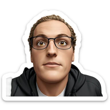 male in black jacket portrait sticker