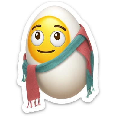 sunny side up egg wearing a scarf sticker